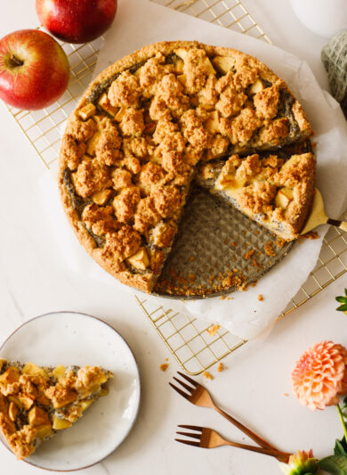 Veganer Apfel-Streusel mit Mohn