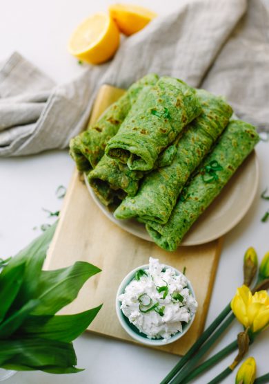 Vegane Bärlauchpfannkuchen