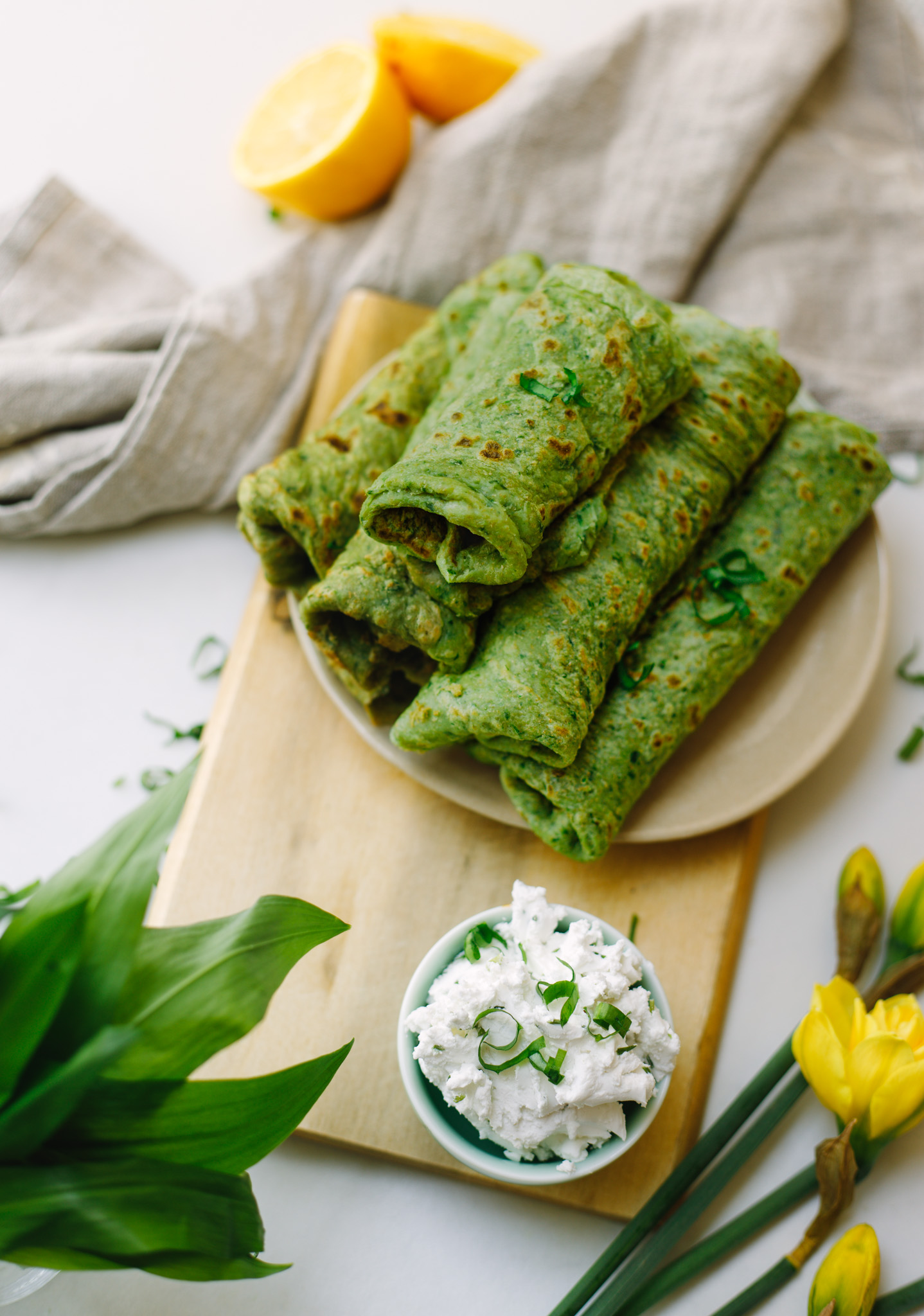 Vegane Bärlauchpfannkuchen