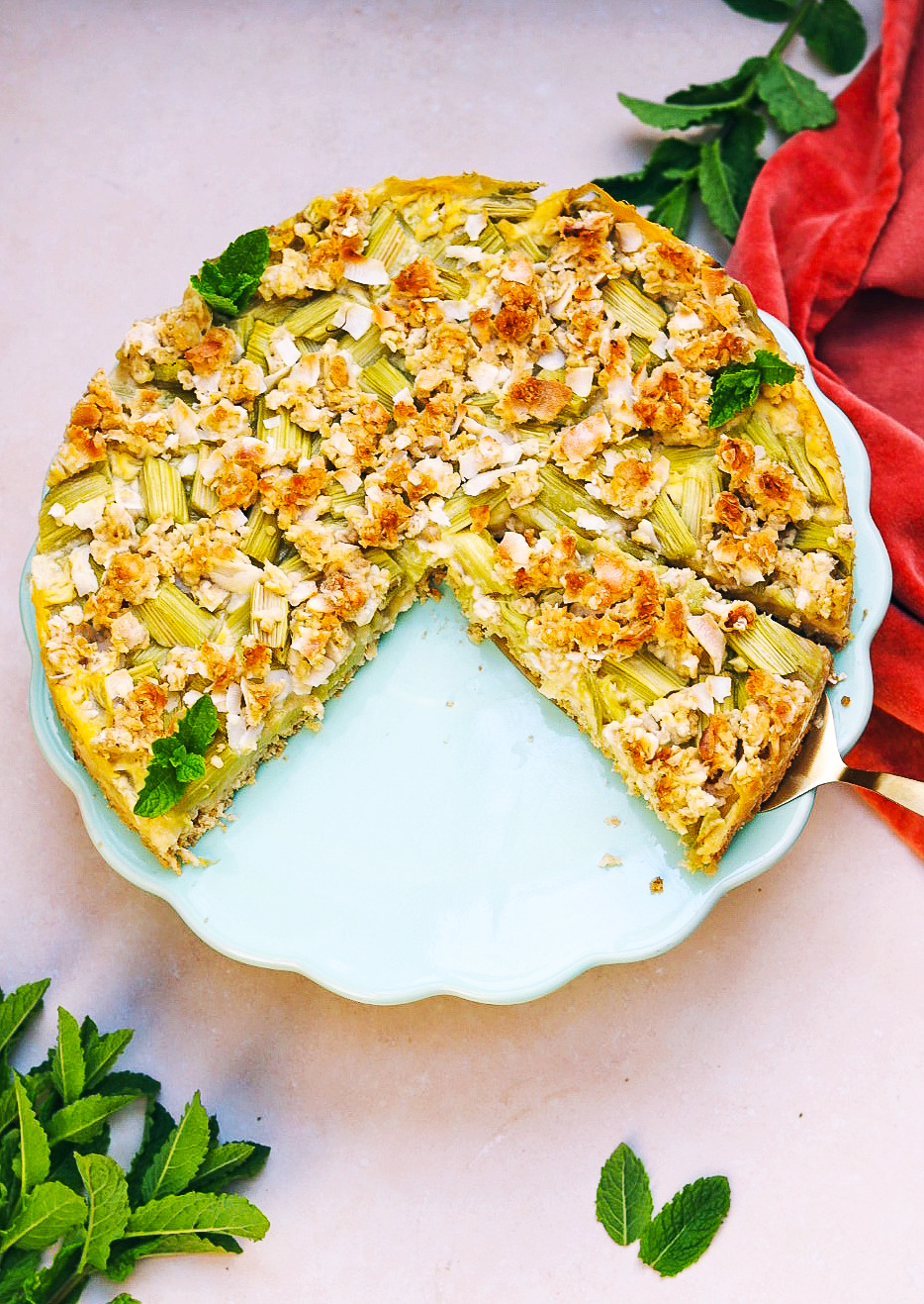 Veganer Rhabarber-Pudding-Streusel neu
